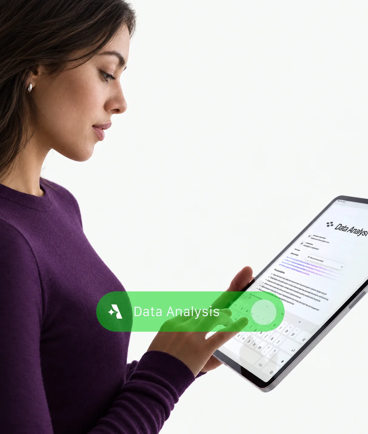 A seller reading a Mettra AI data analysis on a tablet